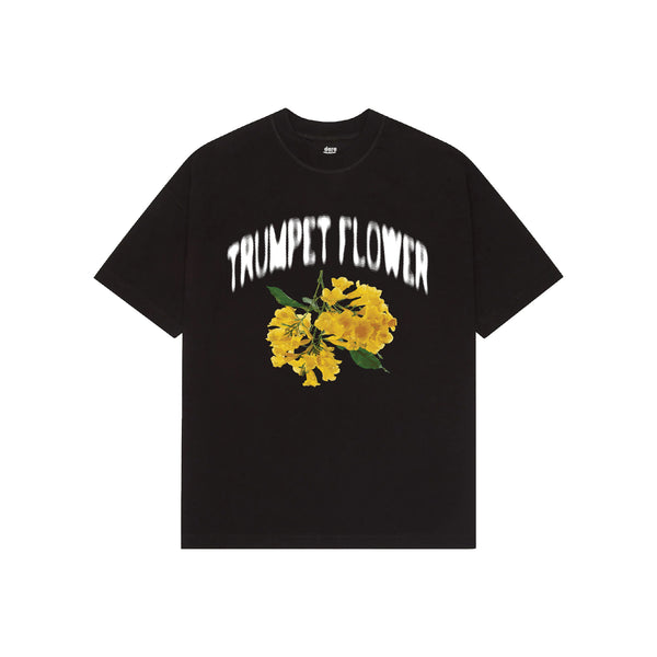 TRUMPET FLOWER T-SHIRT - BLACK