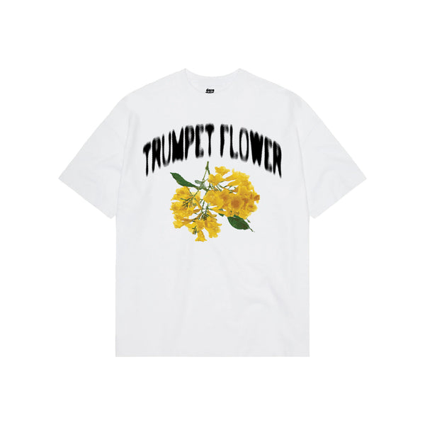 TRUMPET FLOWER T-SHIRT - WHITE